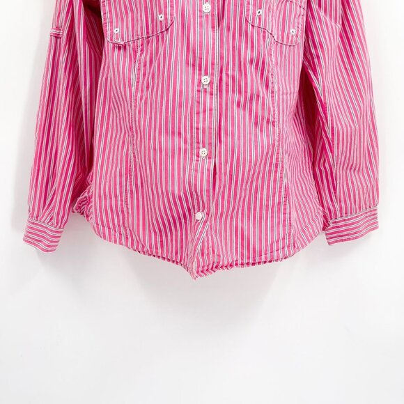 2/$30 Columbia PFG Women’s Super Bonehead Long Sleeve Shirt Top Stripes Pink - Picture 7 of 9